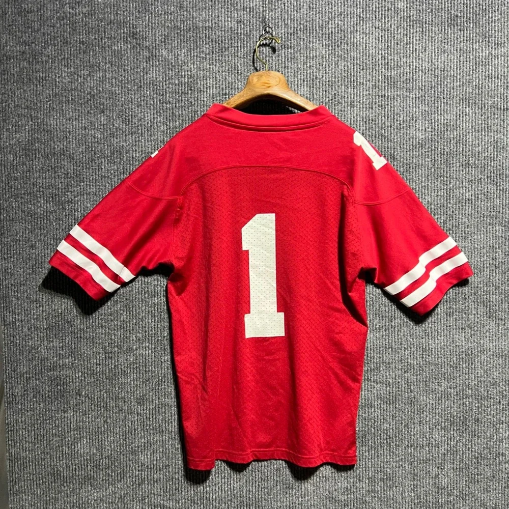 Adidas Nebraska Huskers Football Jersey Mens Medium Red NCAA Number 1 Mesh Shirt